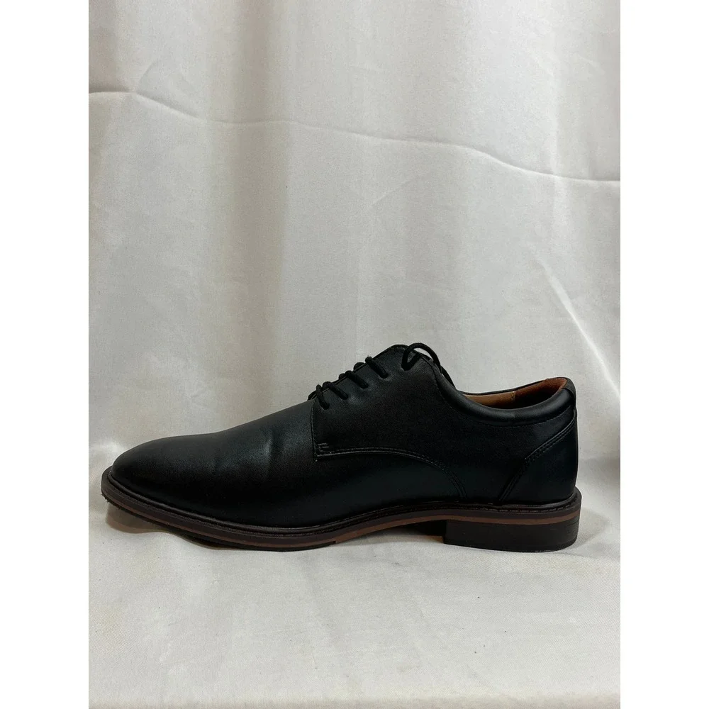Goodfellow & Co Mens Black Faux Leather Derby Dress Shoes Size 13 Matte Finish